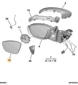 Szkło lusterka zewnętrznego Mokka 2021