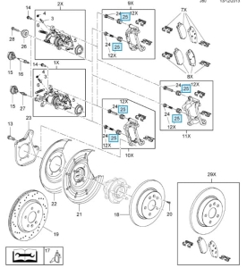 Zestaw uszczelniaczy tylnego hamulca Astra J