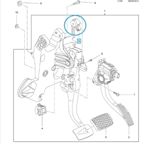 Czujnik położenia pedału hamulca Mokka 