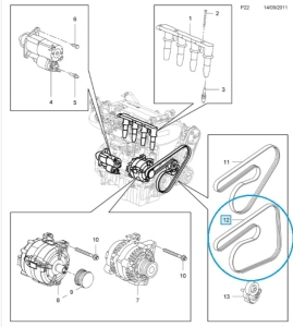 Pasek napędowy opel insignia a