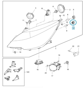 Oprawka żarówki światła do jazdy dziennej Meriva B