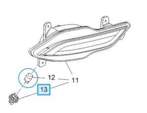 Tylna żarówka światła przeciwmgielnego Mokka X