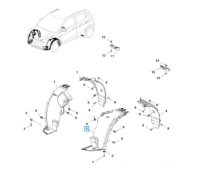 nadkole opel karl lewy przód część przednia
