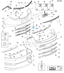 Wkładka tylnego zderzaka Insignia A