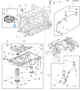 Uszczelka chłodnicy oleju  Astra K 1.6D