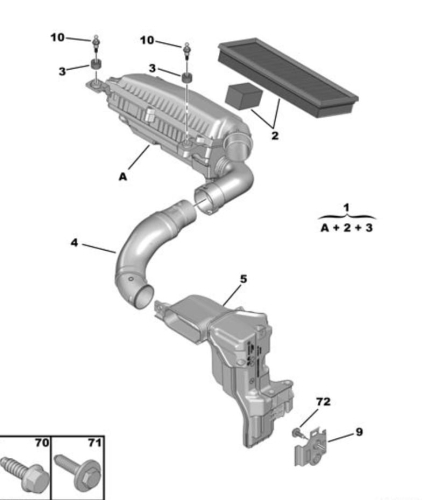 filtr powietrza opel, peugeot z silnikiem 1,2