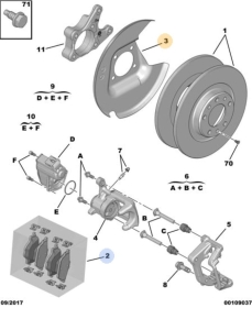 osłona tarczy hamulcowej tył peugeot 5008 od 2017r. ; 3008 od 2016r. 