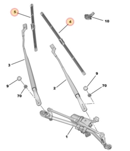 wycieraczka szyby kierowcy peugeot 208 od 2019r. 