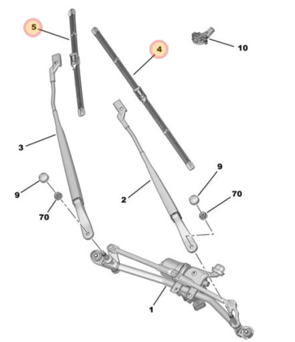 WYCIERACZKA SZYBY PASAŻERA PEUGEOT 208 OD 2019R.