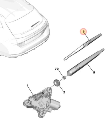 pióro wycieraczki szyby tył peugeot , citroen