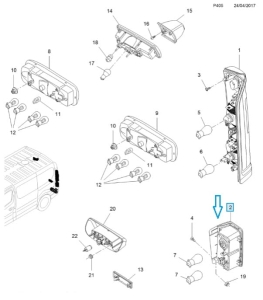 Światło tylne dolne Vivaro B