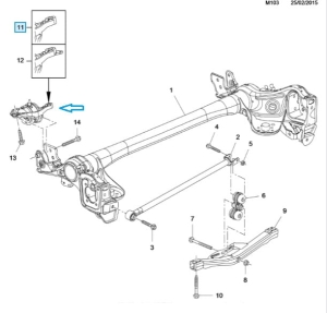 Wspornik tylnej belki Astra K