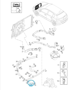 Przewód wodny elastyczny bocznika termostatu Astra H