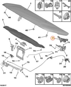 uszczelka maski lewa peugeot 