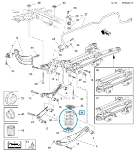 Sprężyna tylnego zawieszenia Insignia A