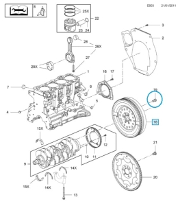 Śruba koła dwumasowego Zafira C