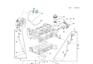 uszczelka przewodu turbo insignia a 2,0; 2,8 benzyna