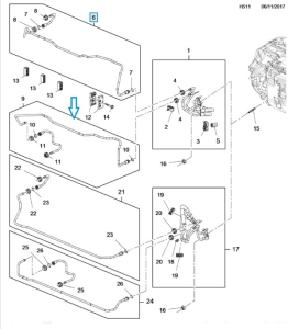 Przewód olejowy skrzyni automatycznej Insignia B
