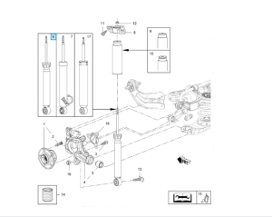 Tylny amortyzator Insignia A obniżone podwozie