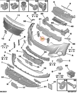 Zestaw wspornika lamp Peugeot 2008