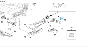 zaślepka rączki w fotelu kierowcy mokka