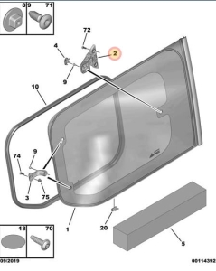 Zawias szyby drzwi przesuwnych Combo E Life