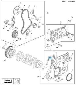 Uszczelka górnej pokrywy rozrządu Astra K 1.6D