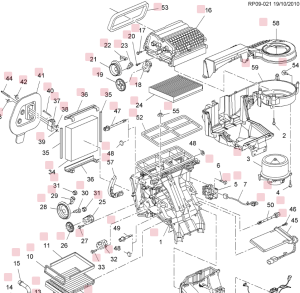 Oryginalna obudowa nagrzewnicy cruze 