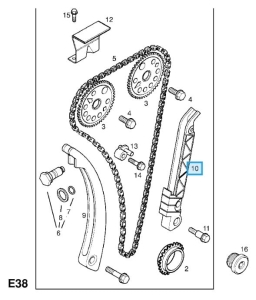 ślizg łańcucha rozrządu opel Z22SE