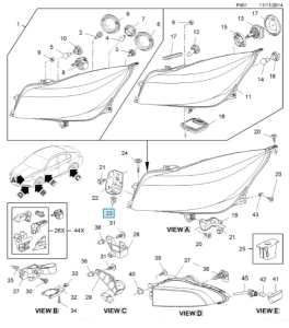 Ustalacz obudowy reflektora Insignia A