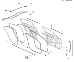 Prawa uszczelka progu Insignia B 