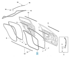 Uszczelka przednich drzwi(nadwozie) Insignia B