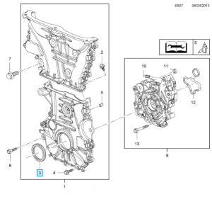 Uszczelniacz olejowy wału korbowego Insignia A