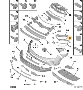 Ślizg zderzaka przedniego Mokka 2021