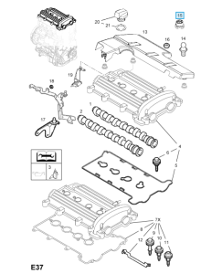 Ustalacz górnej osłony silnika Vectra C 
