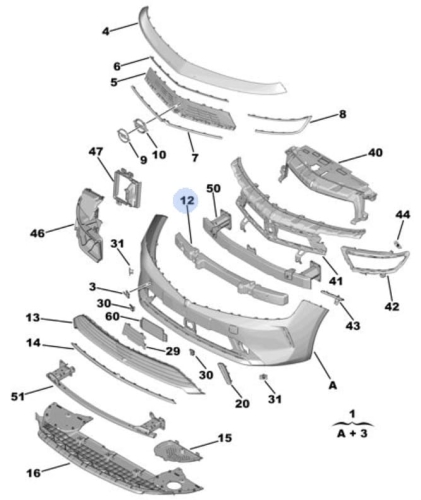 absorber zderzaka przód astra l
