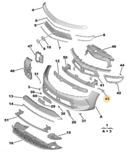 wspornik\ślizg zderzaka przód astra l prawy