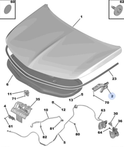zawias maski lewy astra l