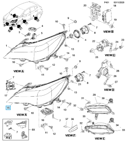 Prawy reflektor Astra K 