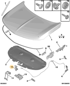 Rączka zwalniania zaczepu maski Mokka 2021