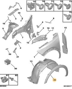 Listwa przedniego błotnika Mokka 2021