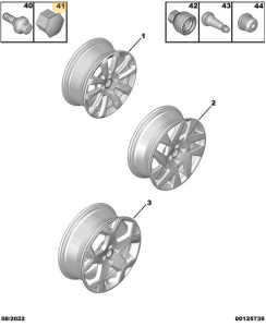 Zaślepka śrub koła Mokka 2021; 3008