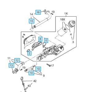 Zestaw uszczelek chłodnicy oleju 1.6, 1.8