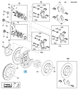 Osłona kotwiczna tylnej tarczy Astra J