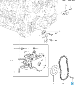 Śruba mocująca koło pompy oleju Astra K