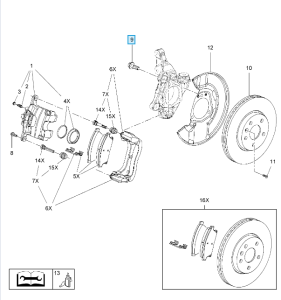 Śruba jarzma hamulca przedniego Astra J