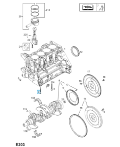 Zestaw 5x śrub panewek głównych Corsa D