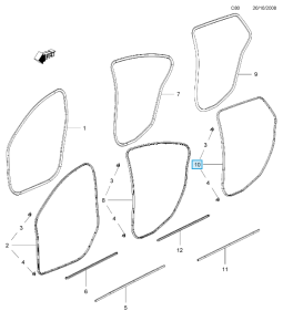 Uszczelka drzwi tylnych Insignia A 