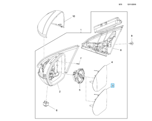 szkło lusterka prawe insignia b z asystentem