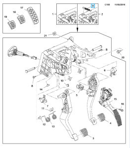 Sprężyna powrotna pedału sprzęgła Astra K